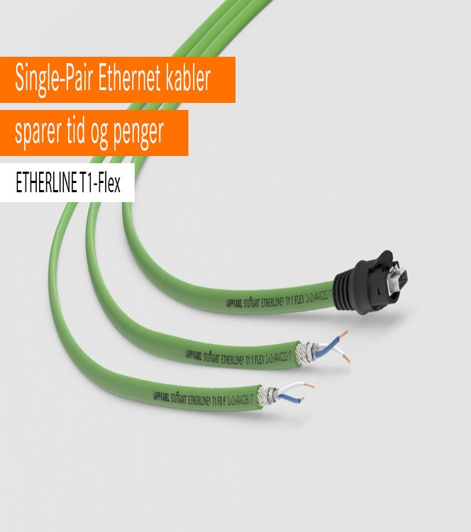 Single-Pair Ethernet kabler sparer tid og penger