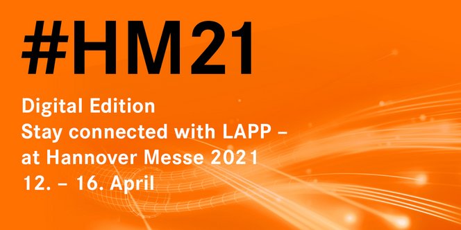 Hold deg oppdatert med LAPP på Digital Hannover messe Hold deg oppdatert med LAPP på Digital Hannover messe
