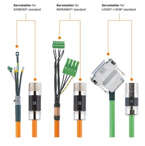 Våre servokabler passer de vanligste instustristandardene fra Siemens®, Lenze®, Rockwell® og SEW®. Servokabler